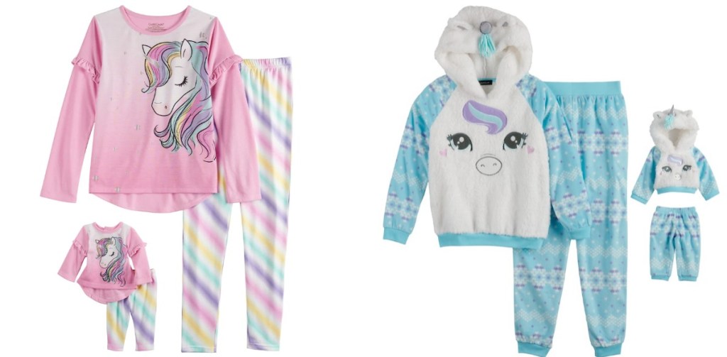 Cuddle Duds unicorn pajama sets