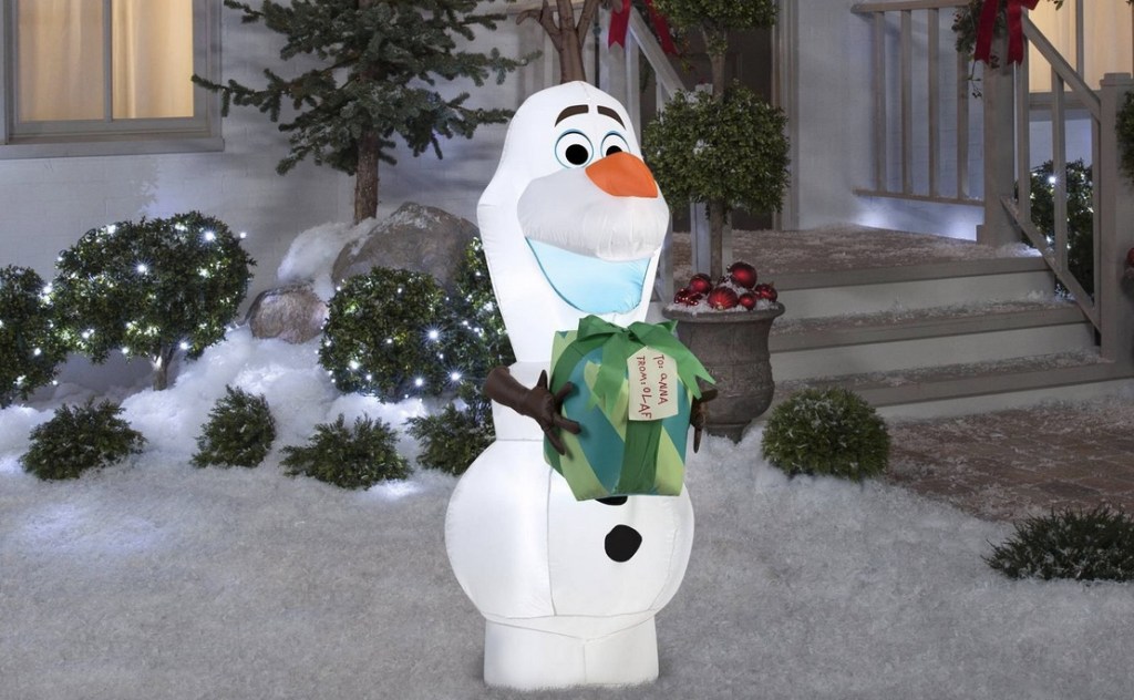 Disney Olaf inflatable in yard