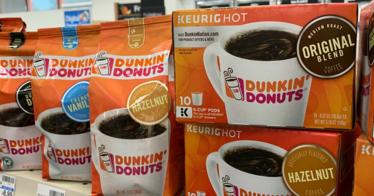 Dunkin Donuts coffee on shelf