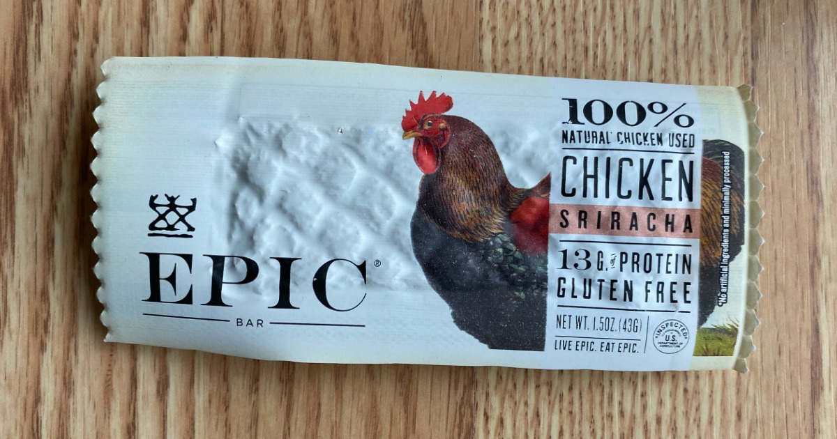 Single EPIC Sriracha protein chicken bar