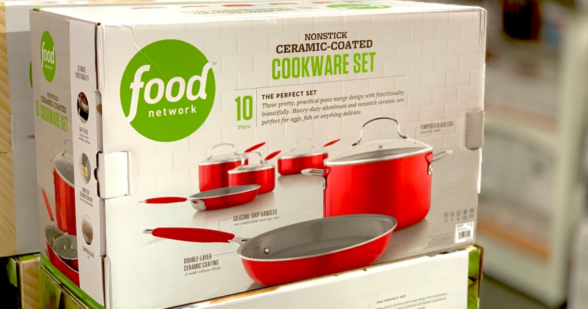 Food Network 10-pc. Nonstick Ceramic Cookware Set Red