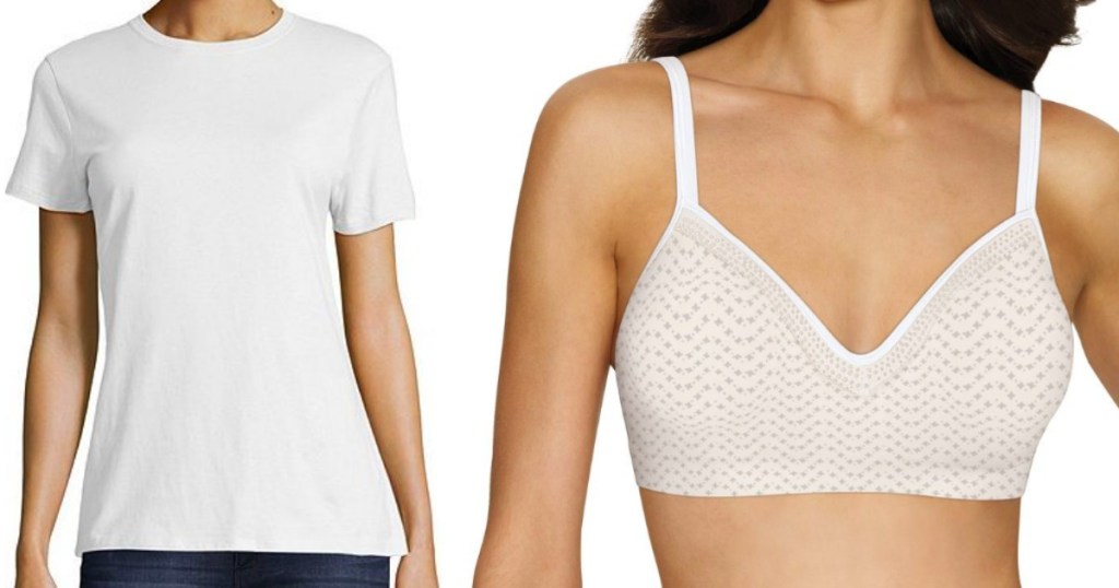 Hanes womens tee and bra