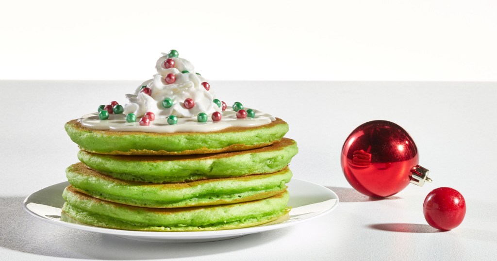IHOP Jolly Cakes with red ornaments