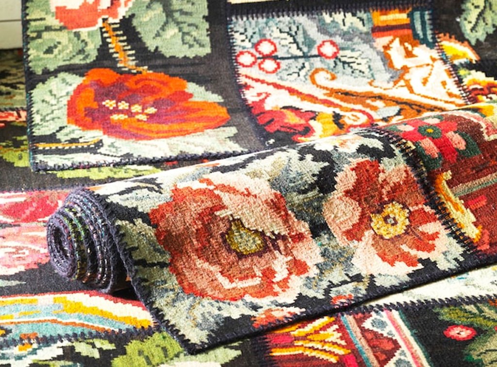 colorful floral rugs