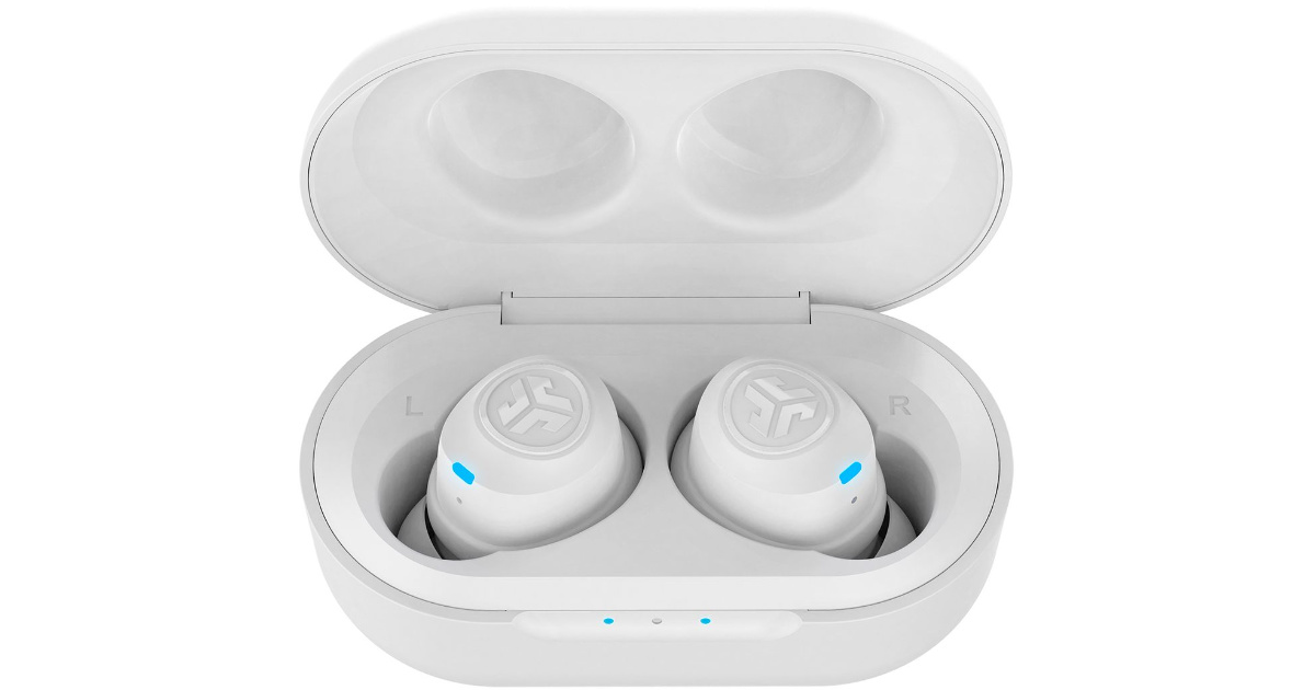 white jbuds wireless earbud headphones