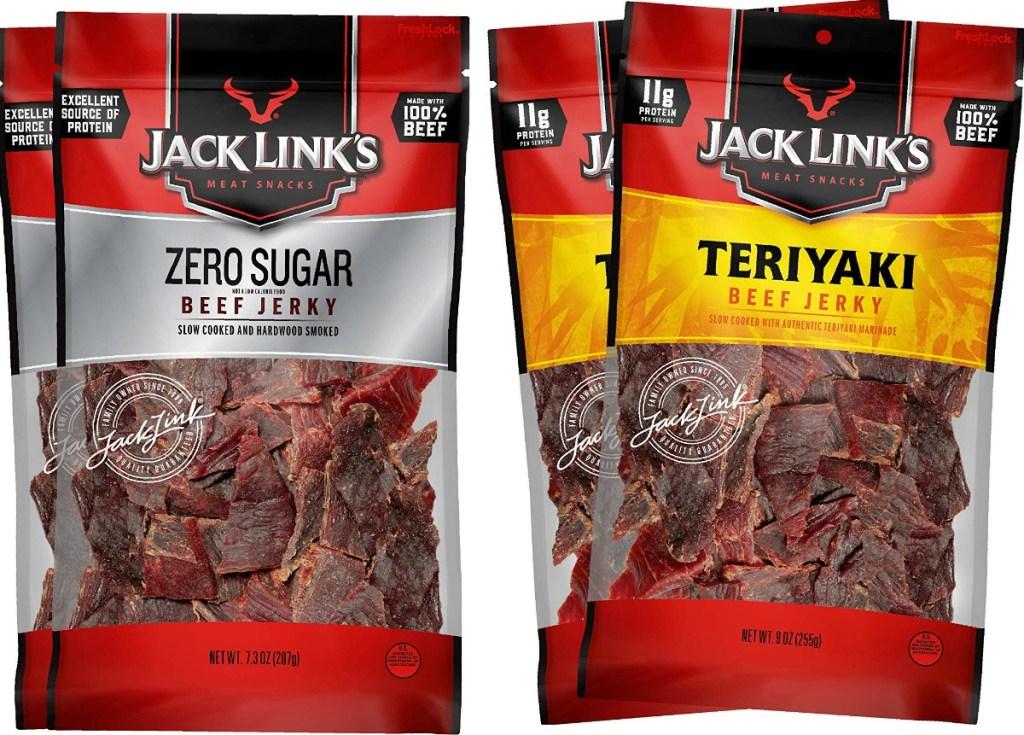 Four packages of beef jerky