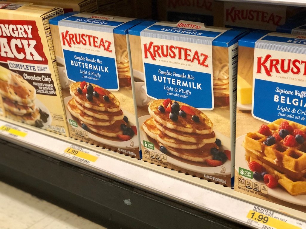 Krusteaz Pancake Mix on Target shelf