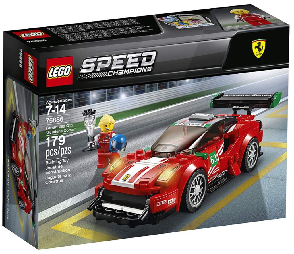 LEGO Speed Champions Ferrari 488 GT3 Scuderia Corsa Building Kit box