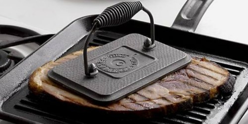 Lodge Cast Iron Pre-Seasoned Grill Press Only $9.99