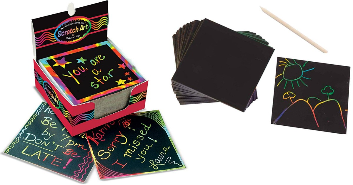 melissa & doug scratch art box of rainbow mini notes