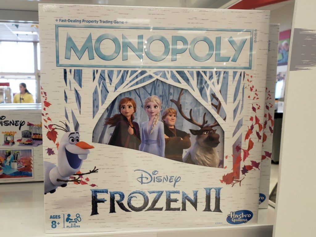 Disney Frozen 2 Monopoly board game on display in-store