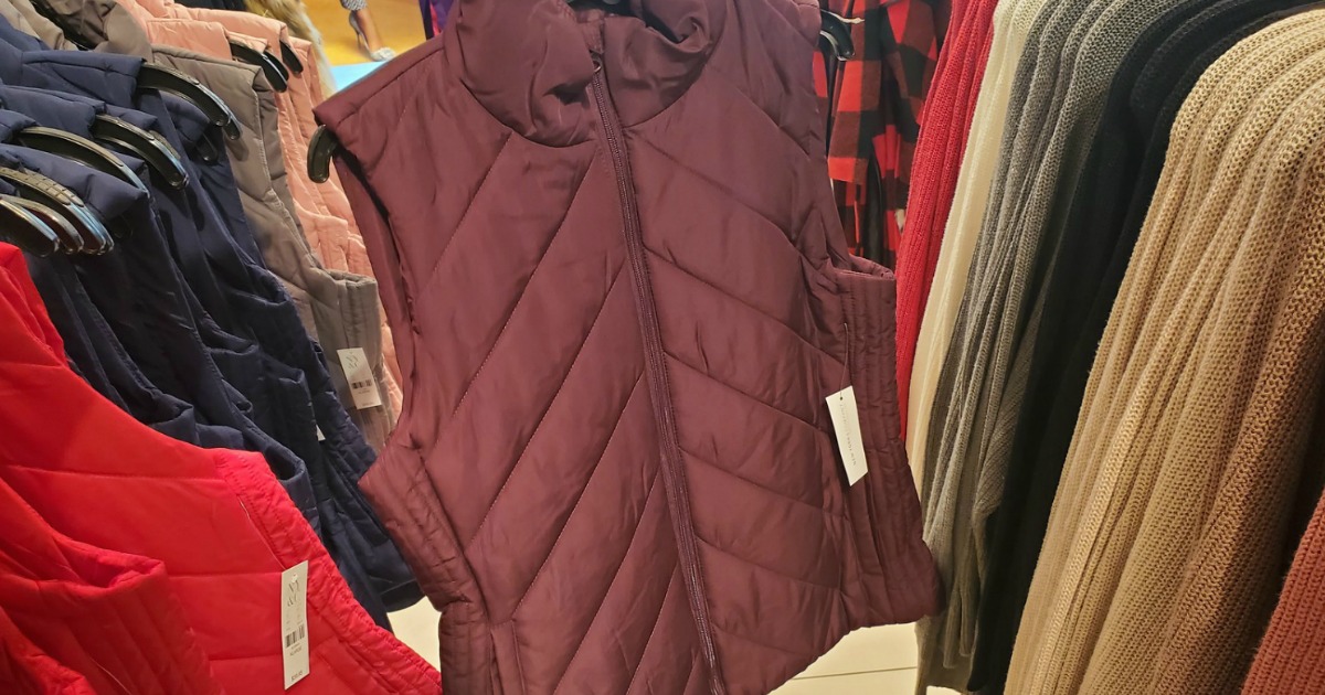 New York & Company Puffer Vest in store on a hanger