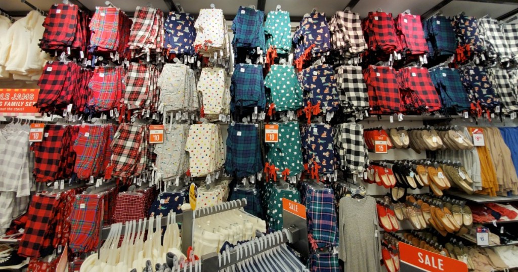 Huge display of Old Navy Pajama Pants inside store
