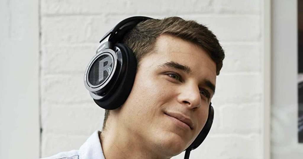 man wearing Philips Headphones