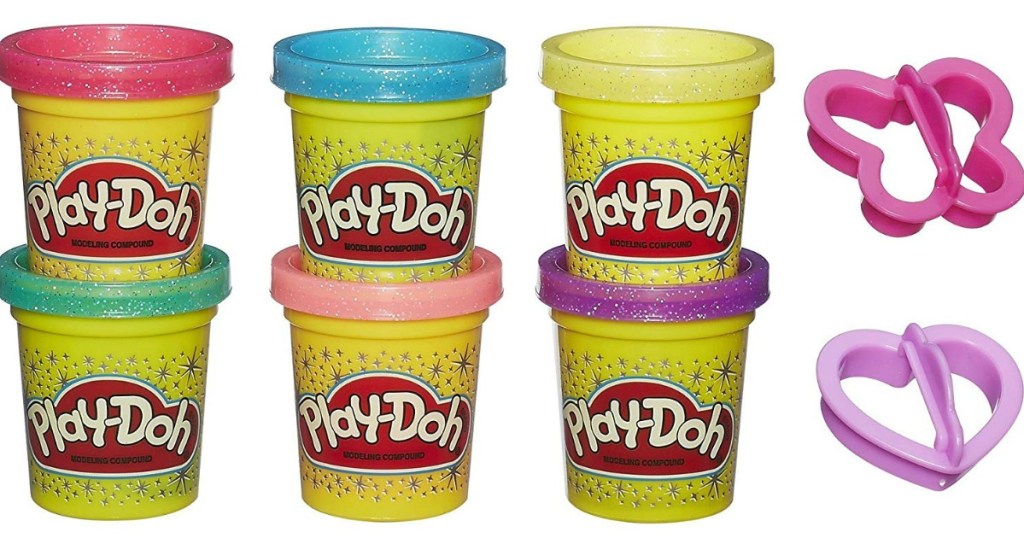 Play-doh sparkle dough with two cutters