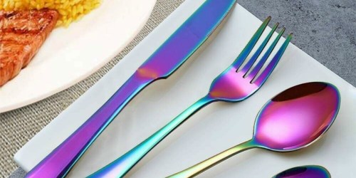 Rainbow Mirror 20-Piece Flatware Set Only $24 at Walmart