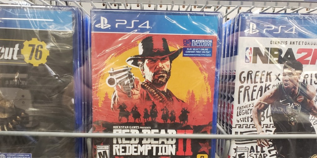 Red Dead Redemption 2 video game on shelf 