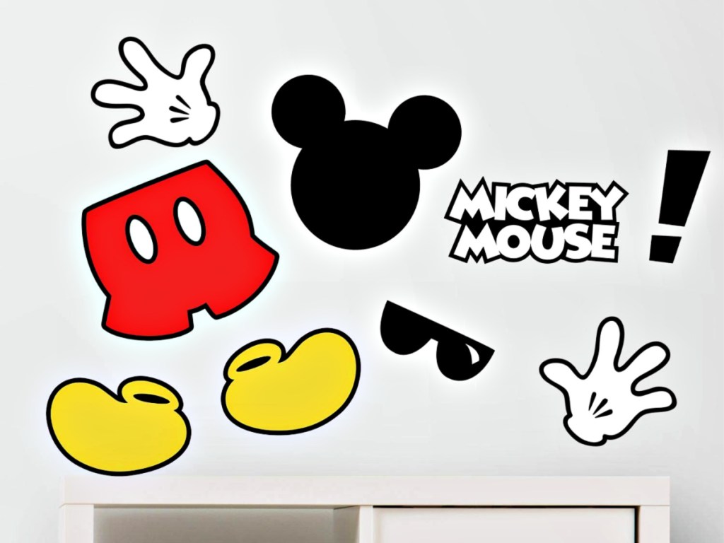 RoomMates Mickey Mouse Icons Peel And Stick Wall Decals With Flock