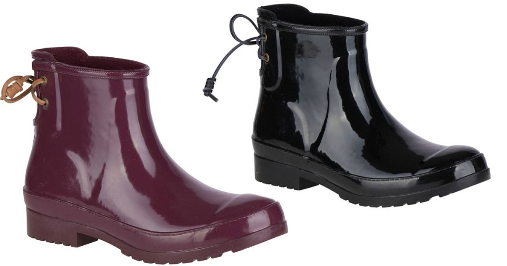 Sperry Top Sider Boots in Burgundy and Black