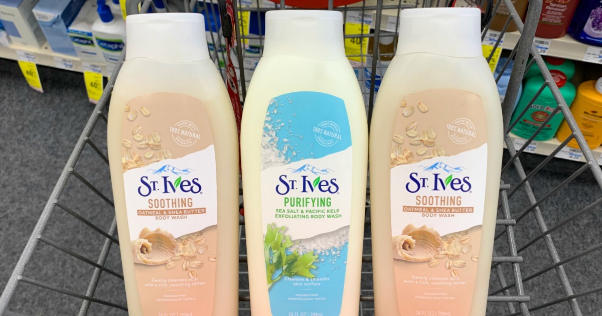 St. Ives body wash in cart 