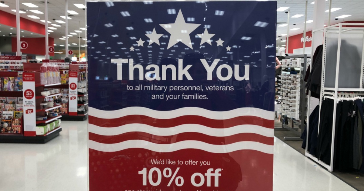 Target 10% off for veterans signage
