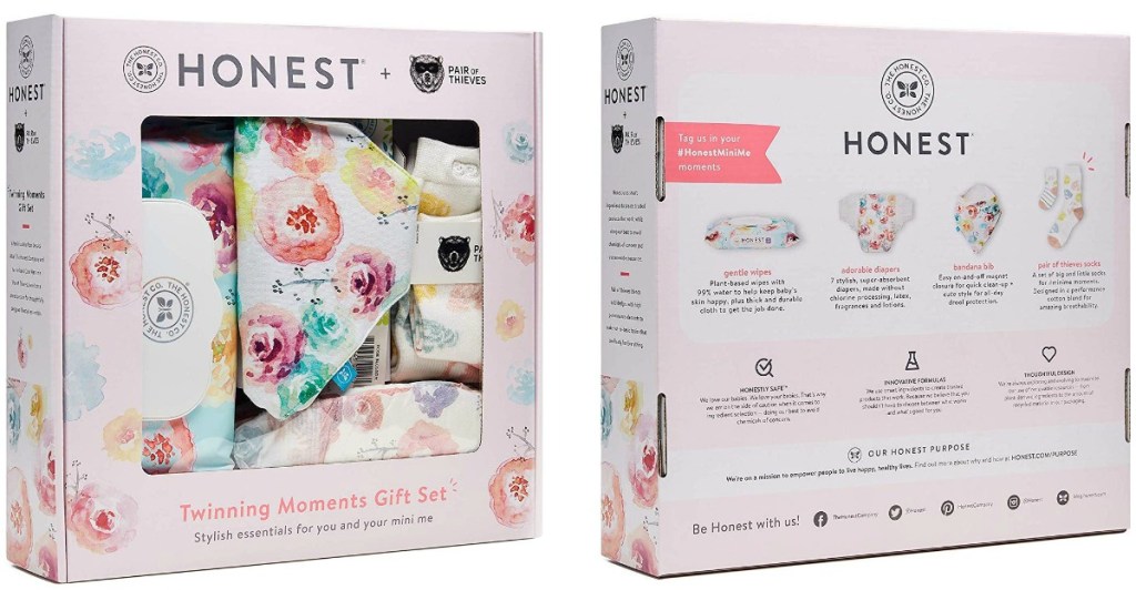 The honest company twinning moments gift set - front and back view