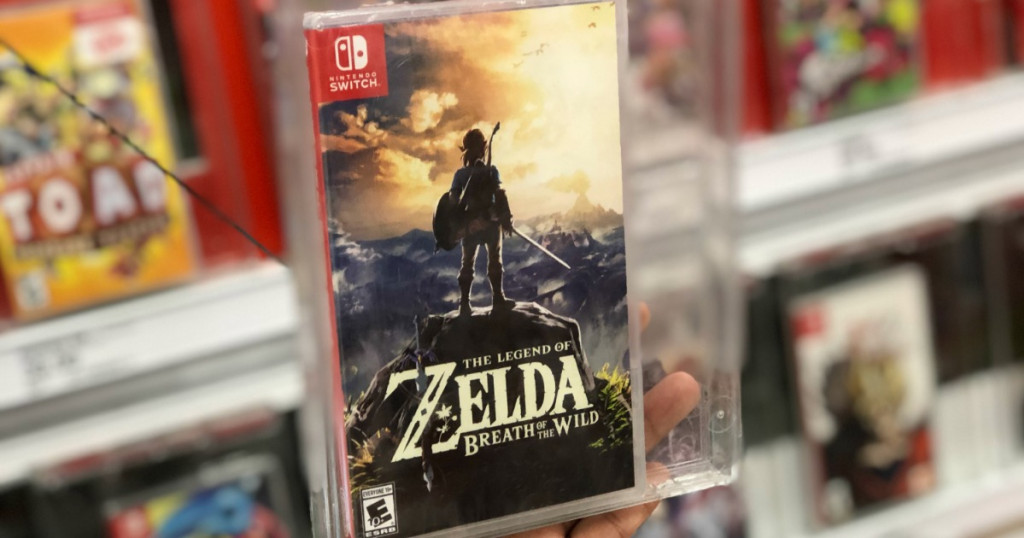 The Legend of Zelda video game on display in store in case