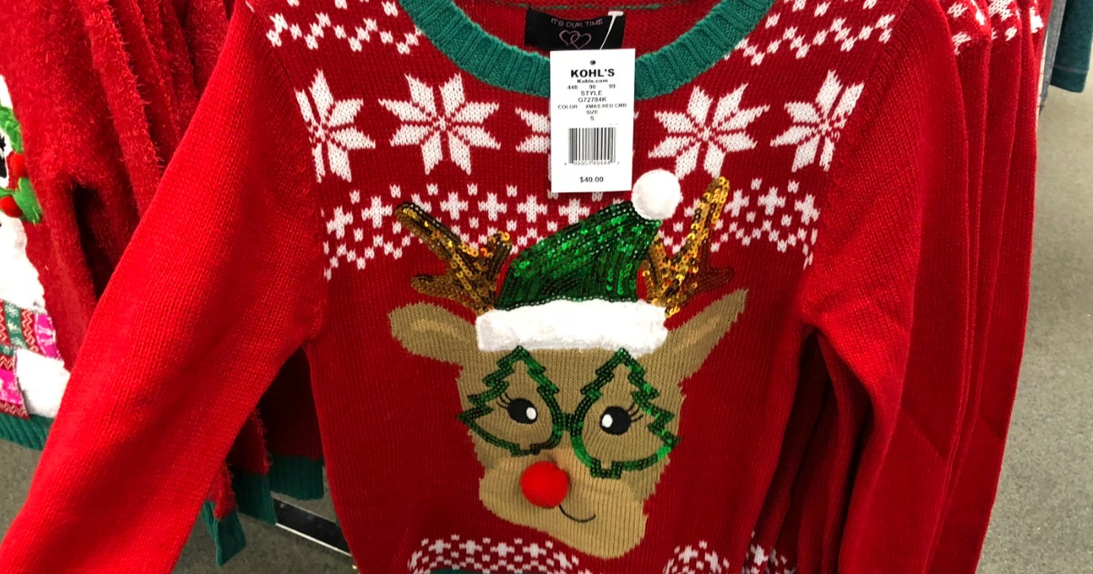 kohls ugly christmas sweater womens