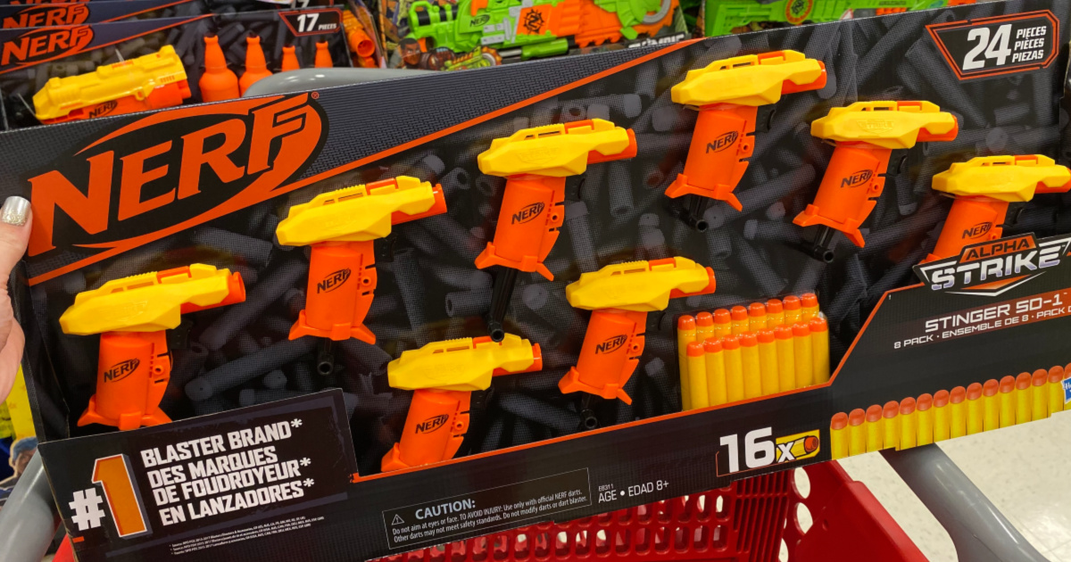 Nerf Alpha Strike Stinger Blasters 8 Pack 30 Dart Refill Pack As Low As 8 At Target 25 99 Value Hip2save