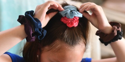 Hair Scrunchie 65-Count Pack Only $9.99 on Amazon (Just 15¢ Each) – Lots of Designs & Colors