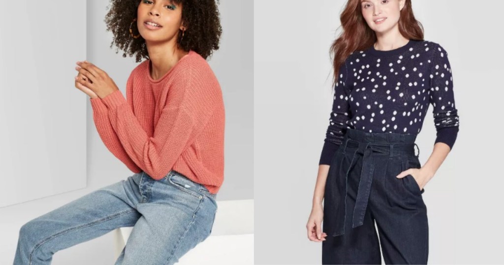 Models wearing Target Women's Sweaters