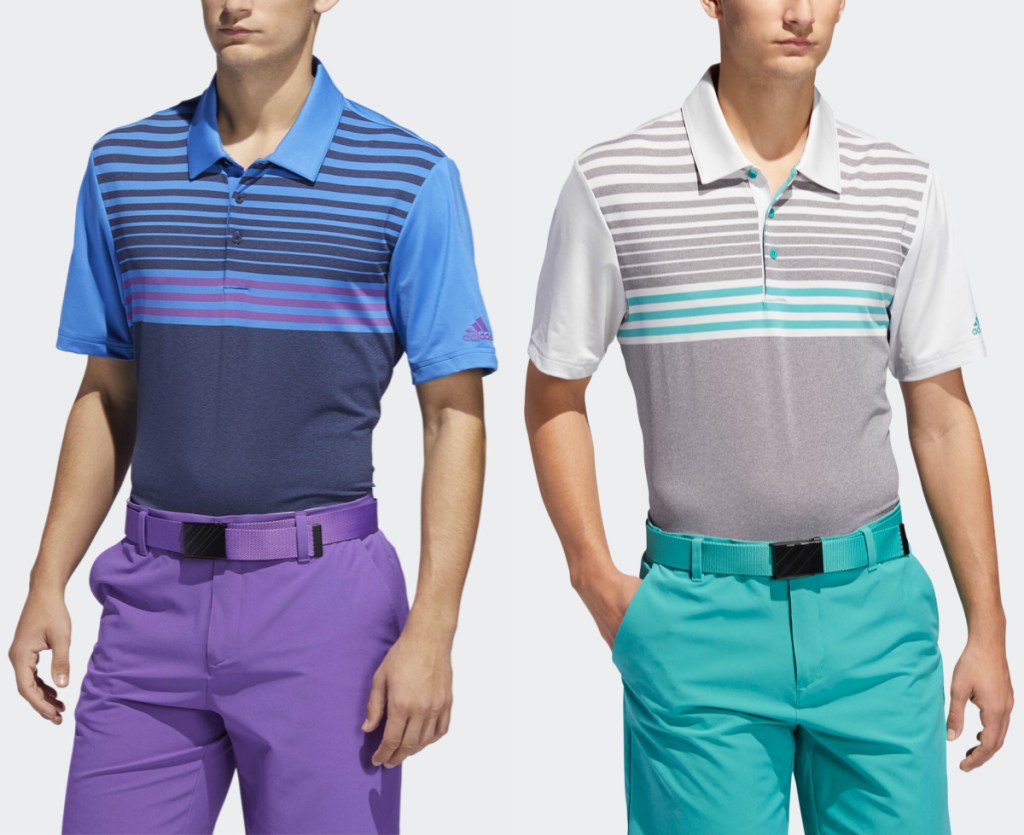adidas Men's Ultimate365 3-Stripes Heathered Polo Shirt