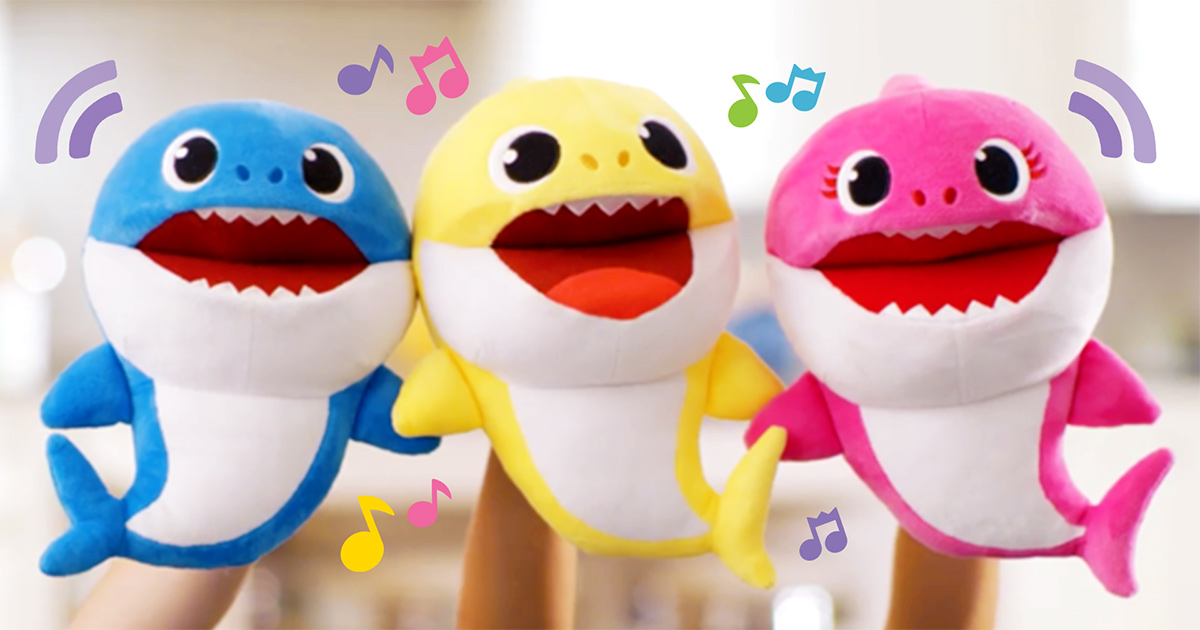 pink baby shark singing toy