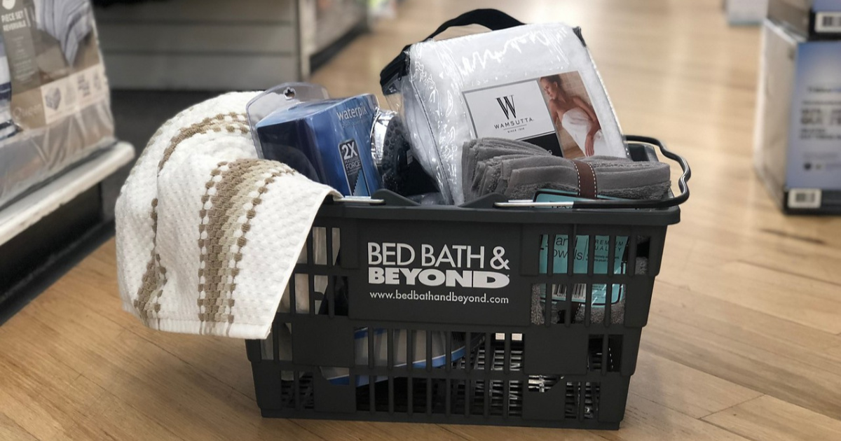 shopping basket filled with home goods