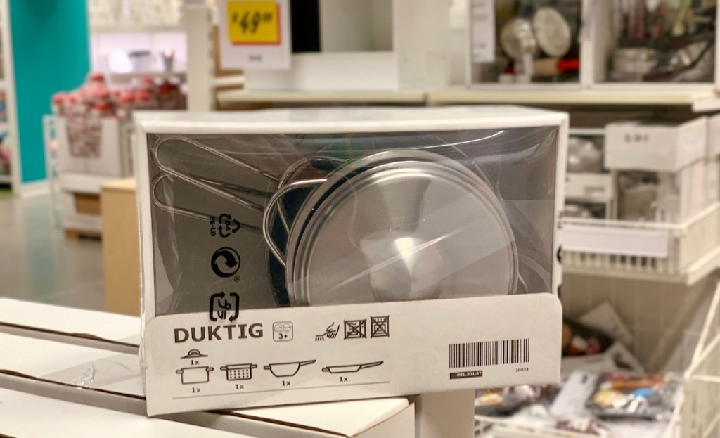cookware set in box at IKEA store