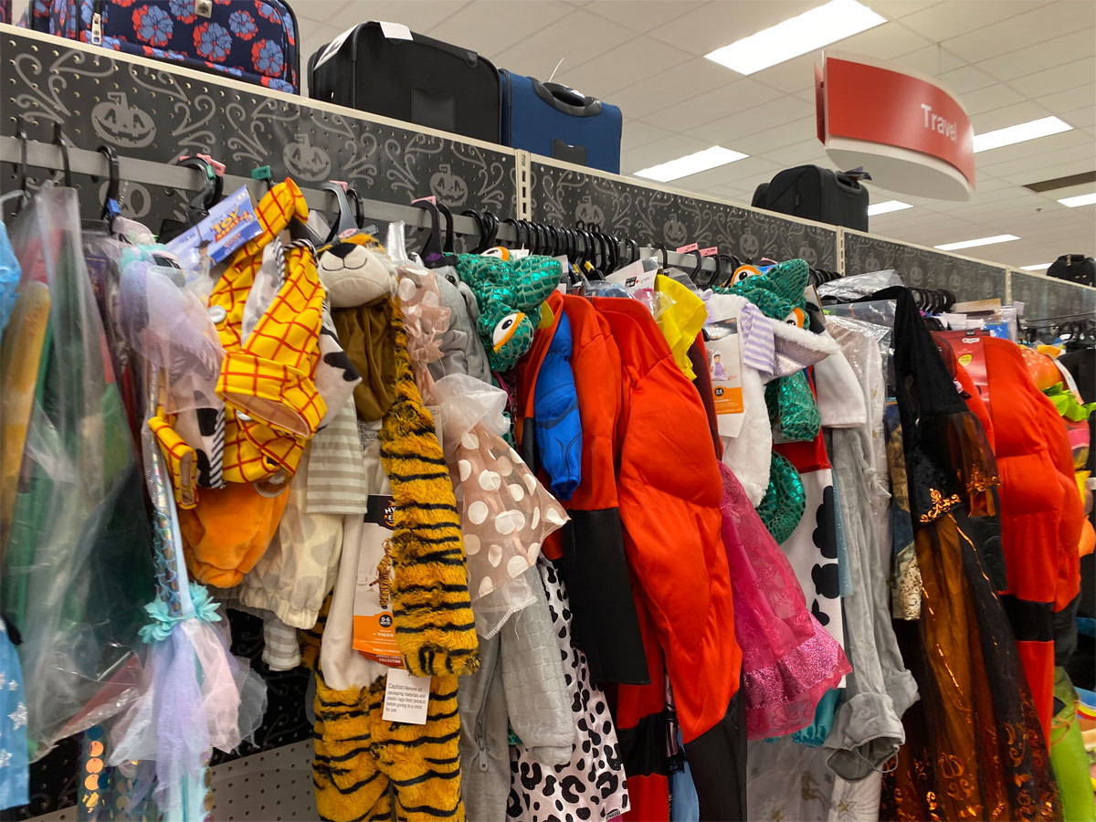 costumes hanging in Target store