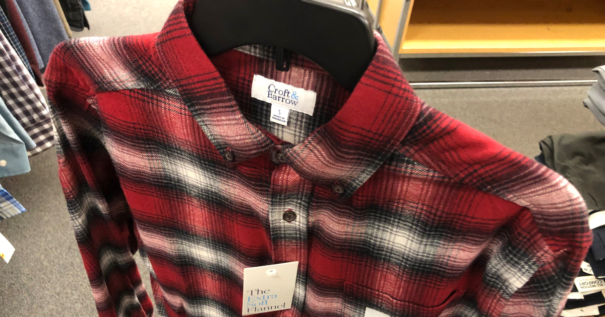 Men's Croft & Barrow Extra-Soft Flannel Button-Down Shirt- $8.49 at Kohl's