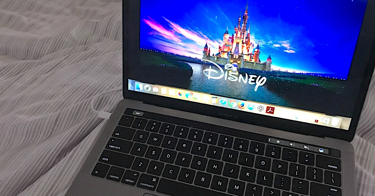 Disney Plus content on laptop screen