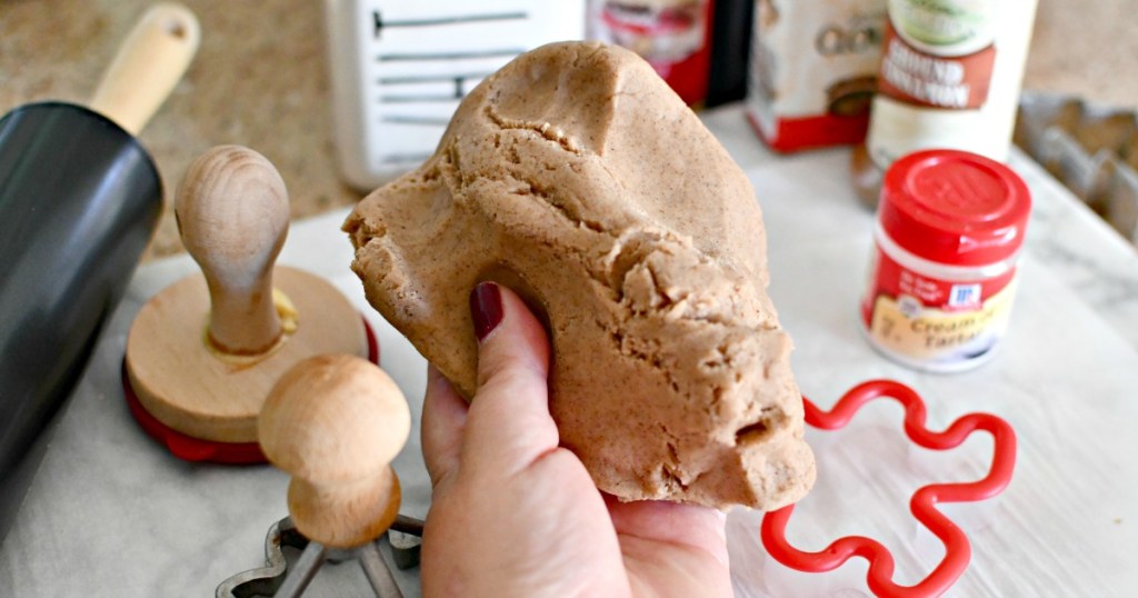 easy to make gingerbread play dough activity