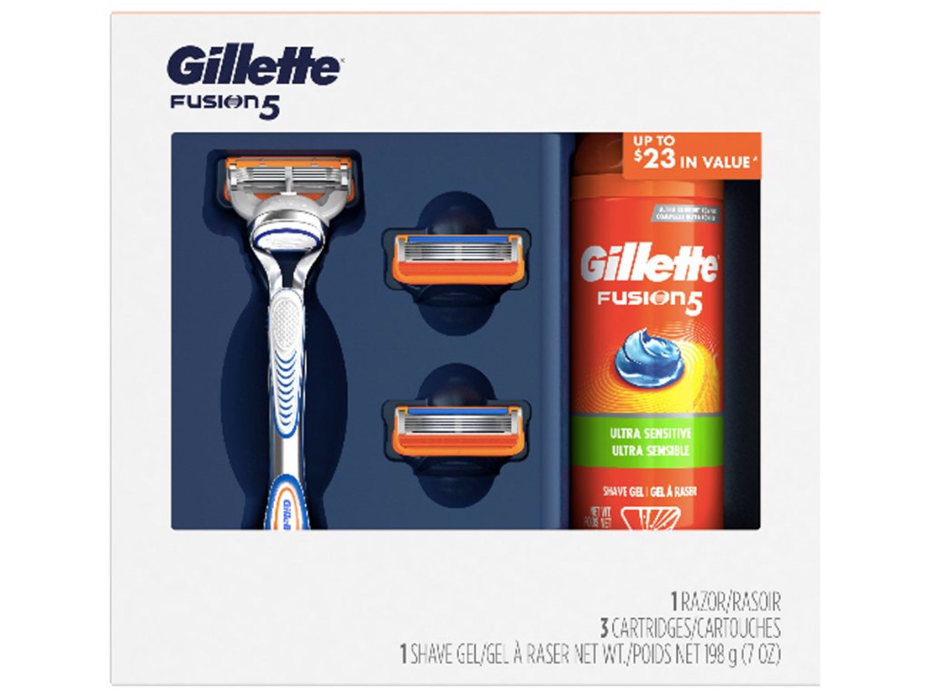 gillette fusion 5 men's holiday gift set stock image