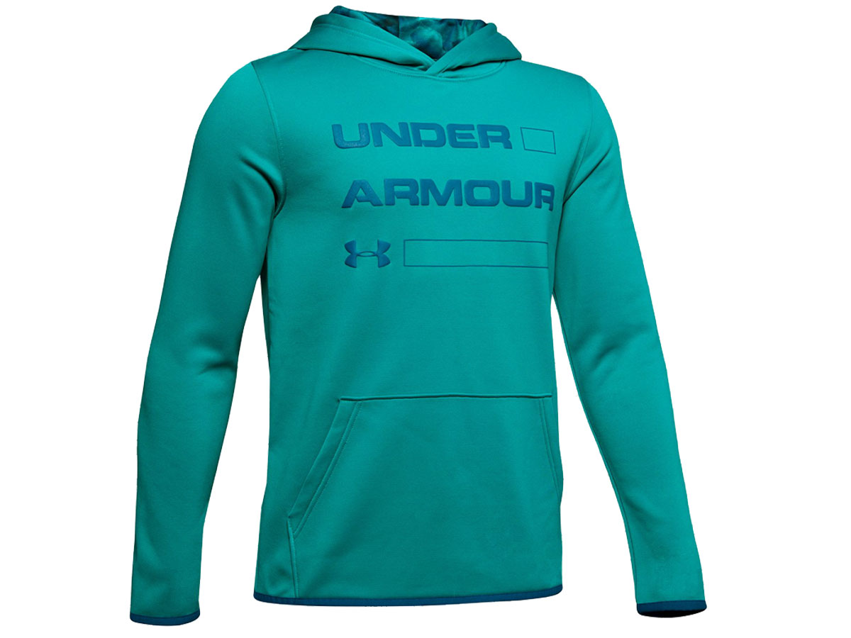 purple and green under armour hoodie