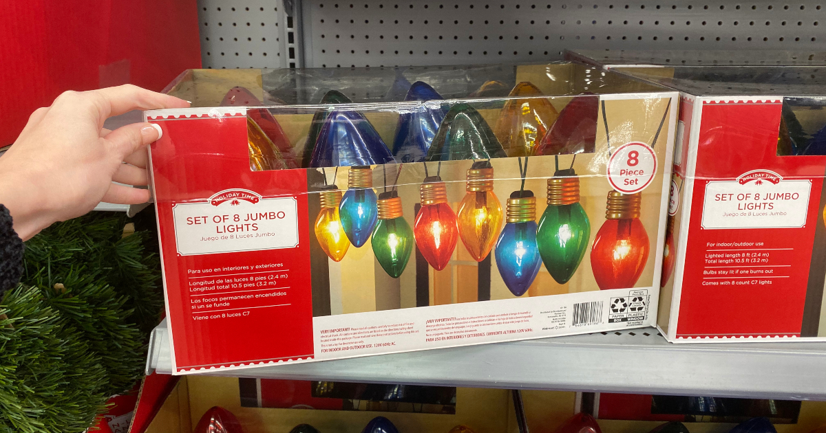 Holiday Time Multicolor Jumbo Christmas Lights 19 99 At Walmart