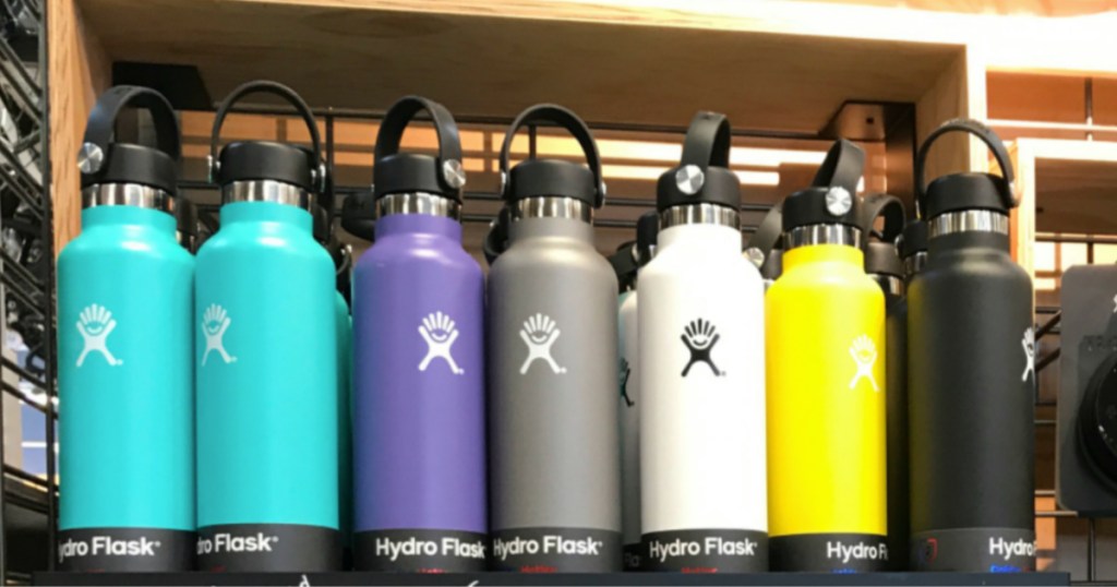Hydro Flask Tumblers on shelf