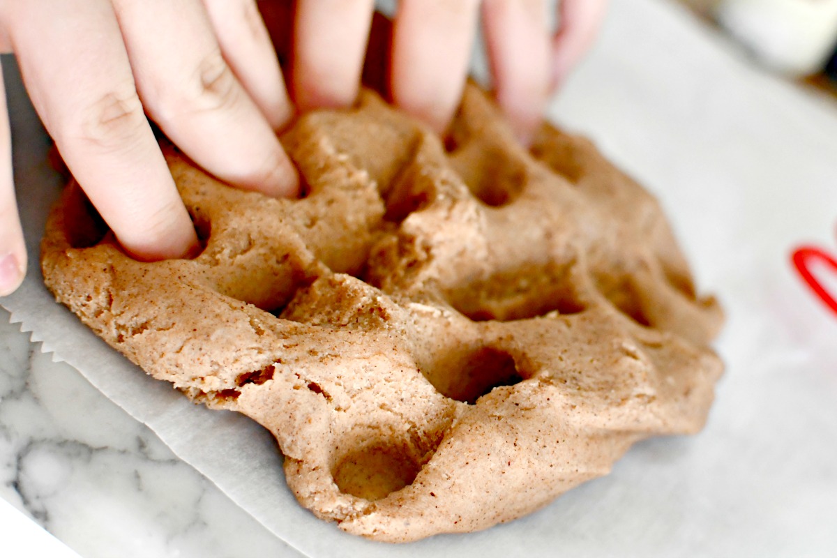 Homemade Gingerbread Playdough Recipe Easy Holiday Kids Craft   Molding Gingerbread Play Dough With Hands  