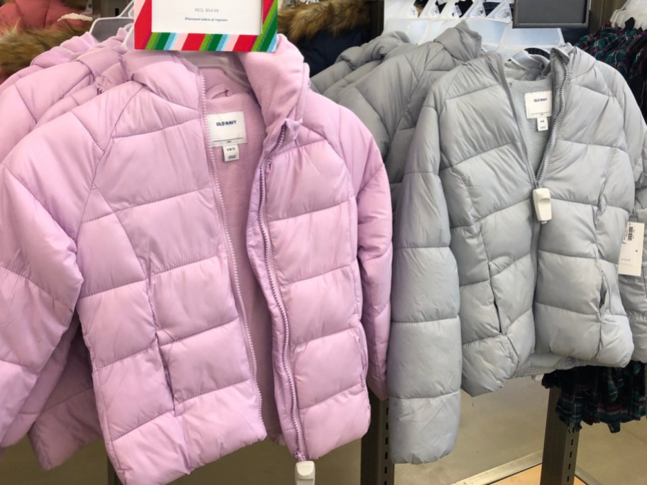 purple and silver old navy toddler girls jackets