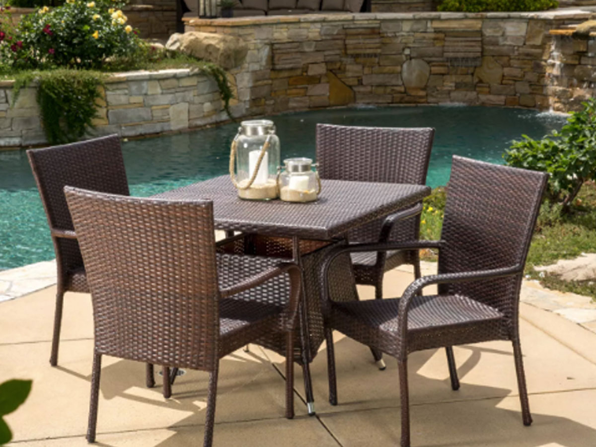 Christopher Knight Wesley 5pc Wicker Patio Dining Set