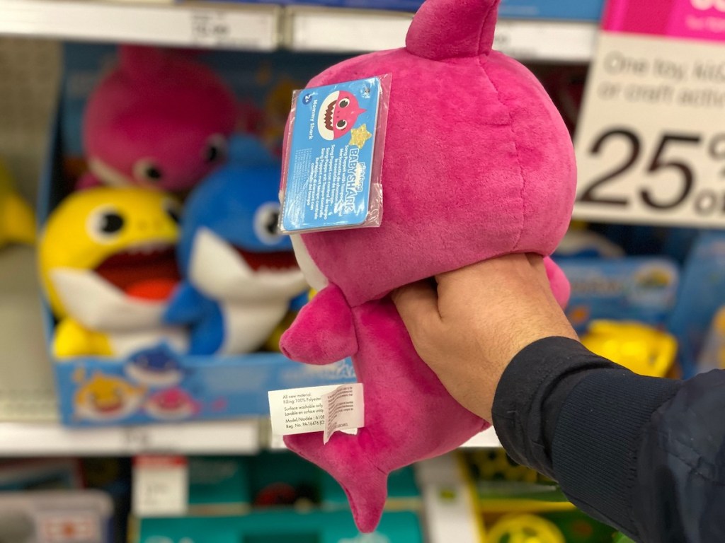 pink baby shark singing toy