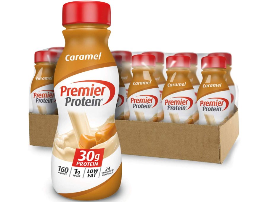 12 Premier Protein Carmel bottles