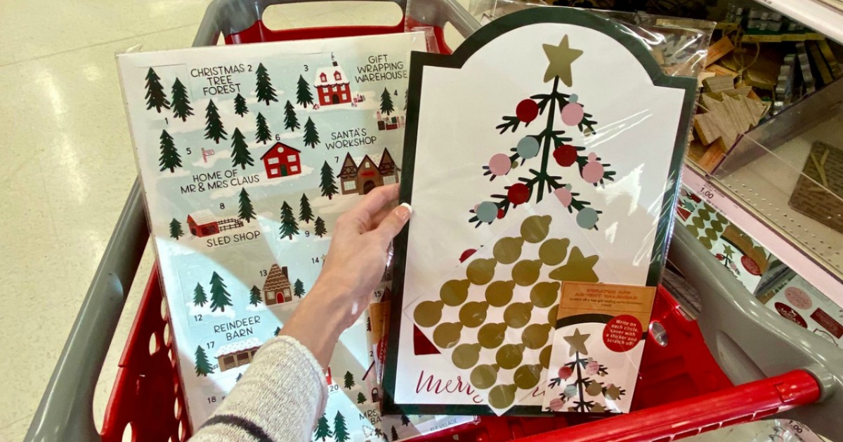 DIY advent calendars in a Target store cart