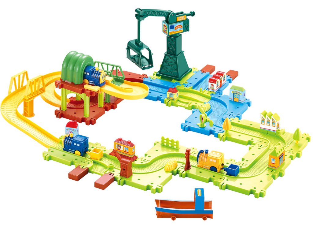 58-Piece Hey! Play! Toddlers Battery-Operated Adjustable Toy Train Set